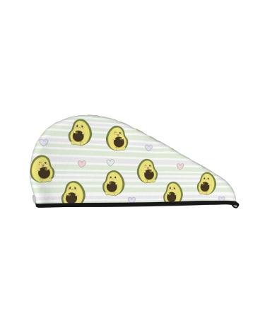 Hair Towel Wrap Hair Drying Towel with Button Towel Turban Head Towel to Dry Hair Quickly (Avocado of A Hear)