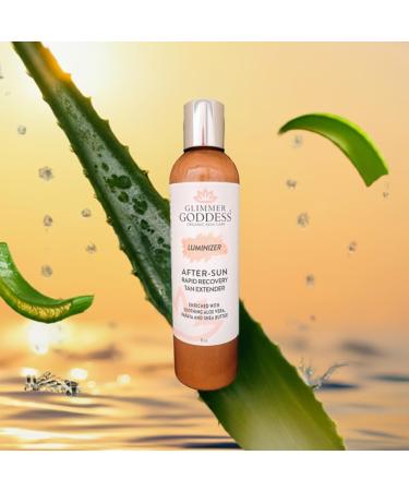 GLIMMER GODDESS Organic After Sun Shimmer Lotion | Aloe Vera Pineapple Shea Butter Papaya - Soothing & Hydrating | International Shipping - Buy Online on GoSupps.com