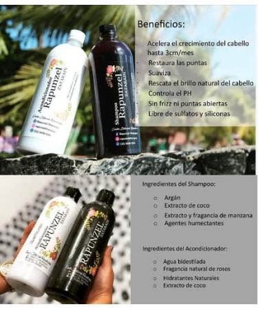 FORMULA RAPUNZEL ZATARAIN Shampoo 1Lt - 100% Natural with Argan & Coconut Extracts | Frizz Eliminating Formula | Genuine Product - Buy Online on GoSupps.com