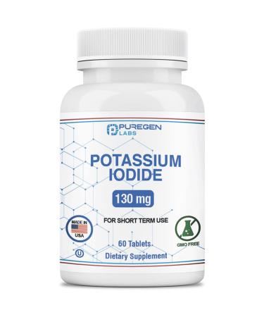 Potassium Iodide Tablets 130 mg Kosher Iodine Tablets , Thyroid Support  60 Tablets Unflavored 60 Count (Pack of 1) - Buy Online on GoSupps.com