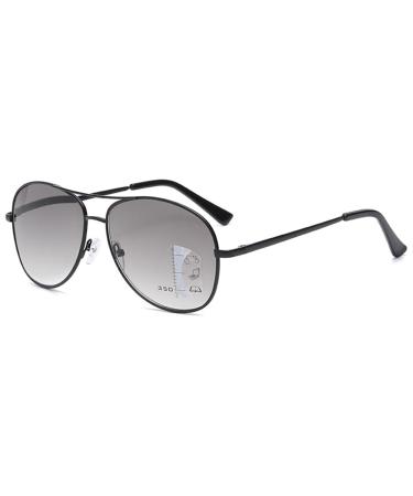 Lanomi pilot sunglasses Metal Classic progressive multifocal reading glasses Blue light filter visual aid reading aid Outdoor UV400 protection pilot glasses +1.0 to +4.0 black 1.0 x