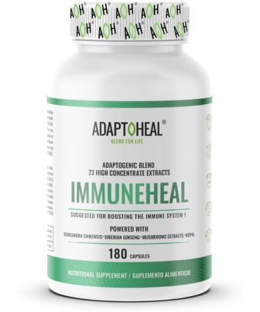 ADAPTOHEAL Immuneheal  Adaptogen, Immune System Booster Supplement with Schisandra Chinensis, Ginseng and Mushroom Extract (180 Capsules)