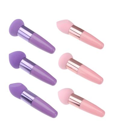 DRESSOOS 2 Sets Beauty Pen Mushroom Facial Sponge Beauty Kit Cosmetic Supplies Face Sponges Makeup Applicator Dry Foundation Sponge Brush Skin Friendly Beauty Egg Purple Travel Emulsion