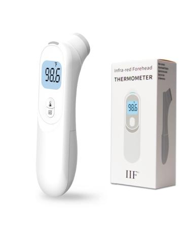 IIF Forehead Thermometer for Adults and Kids Baby Digital Infrared Thermometer for Home and Family Touchless Thermometer for Fever Alarm Memory Function Accurate Results and C/F Gifts for Christmas