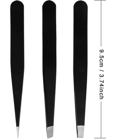 3 Piece Eyebrow Tweezers Set with Box Professional Stainless Steel Precision Tweezers for Eyebrows Plucking Ingrown Hair Splinter Hair and Facial Hair Remover - Buy Online on GoSupps.com