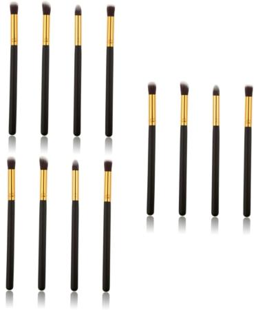 Baluue 12 Pcs Eye Make-up Brush Kit Concealer Brushes Cream Eyeshadow Glitter Eyeshadow Foundation Makeup mediumx3pcs Black+goldx3pcs - Buy Online on GoSupps.com