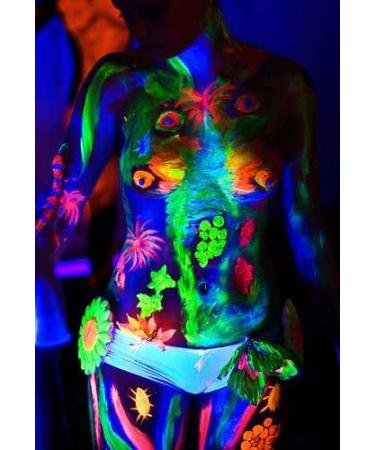 Invisible Body Paint Set - Black Light Neon UV - Green Blue Red - Perfect for Festivals & Events - Buy Online on GoSupps.com