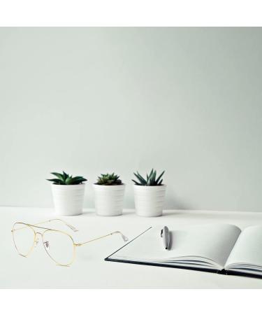Voolga Blue Light Filter Glasses - Stylish Large Frame Anti-Blue Light Glasses for Men & Women - Trendy Gold Fake Glasses - Buy Online on GoSupps.com