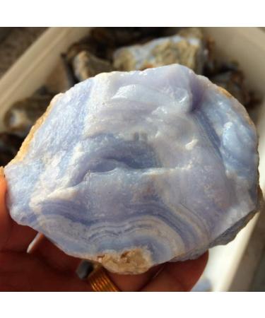 Home Decoration Natural Blue Chalcedony Agate Stone Minerals Jewelry Processing Home Decor Crystals Wiccan Stones Stones PEIQIYIN Stone Mineral Specimen (Size : 20-40g)