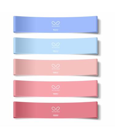 Resistance Bands - Premium Latex Band Set + Travel Bag Exercise Home Workout Manual Resistance Loops Flexibility Equipment Stretching Elastic Leg Yoga Squat Stretch Exercise Gym Mini Bands Working Out Upgraded Bands