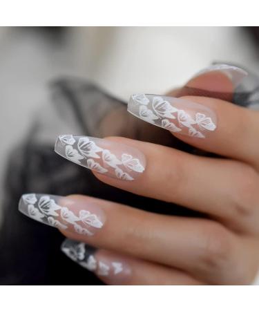 White Butterfly Nail Art Stickers - 3D Self-Adhesive Decals for DIY Manicure Designs - Buy Online on GoSupps.com