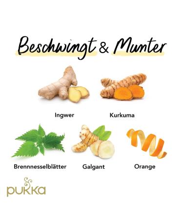 Pukka Turmeric Active Bio-Herbal Tea - Ginger Nettle & Orange | 80 Tea Bags | 4 Pack for Active Lifestyle - Shop Internationally - Buy Online on GoSupps.com