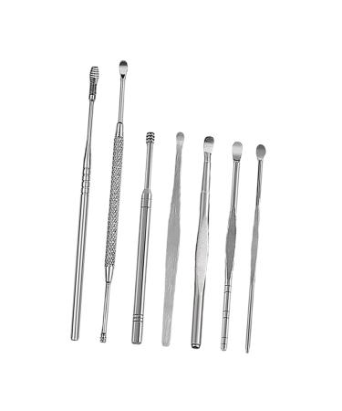 Ear Cleaning Tools 1 Set 7pcs Seven Piece Ear Picking Tool Set Nursing Ear Cleaning Tools Stainless Steel Ear Cleaner Ear Clean Tool Ear Wax Removal Tool Cosmetic Seven Piece Set