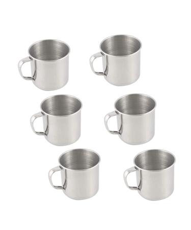 Tsyware Pack of 6 Camping Coffee Mug Drinking Soup Cup (12 OZ) Silver 12.0 ounces