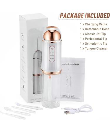Portable Water Dental Flosser - Mini Oral Irrigator Rechargeable 4 Tips 3 Modes IPX7 Waterproof - Perfect for Travel & Home Teeth Cleaning - Buy Online on GoSupps.com