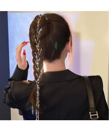 Rhinestone Star Tassel Hair Chains - 2 Piece Set for Women and Girls | Silver Crystal Head Chain Hair Clip | Perfect for Nightclub, Party, and Daily Wear - Buy Online on GoSupps.com