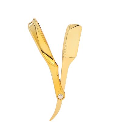 Professional Folding Straight Razor - Electroplated Gold Barber Razor for Men | Premium Quality Shaving Tool - Buy Online on GoSupps.com