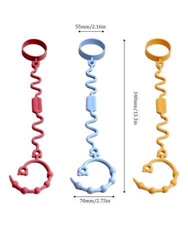 High-Quality Silicone Seat Belt Set for Toys & Cups - Adjustable Stroller Cup Catcher - Multi-Colored 3-Piece Set - Buy Online on GoSupps.com