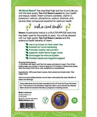 Organic Neem Leaves Tea Cut - 1 LB | Ayurvedic Herb Azadirachta Indica - Buy Online on GoSupps.com