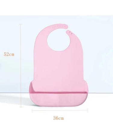YYGMSS Waterproof Silicone Adult Bib with Crumb Catcher - Adjustable Pink Bib for Elderly Women - Easy Clean & Washable (L) - Buy Online on GoSupps.com