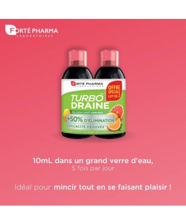 Fort Pharma - TurboDraine Citrus | Food supplement Elimination & Drainage based on Green Tea - Weight loss | Solu - Buy Online on GoSupps.com