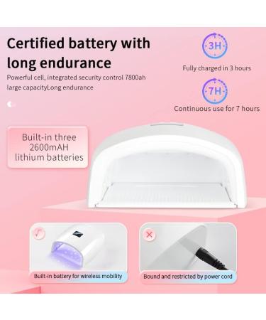 Rechargeable Cordless 66w UV Led Nail Lamp for Gel Polish - 5 Timer Settings, LCD Display - White - Buy Online on GoSupps.com