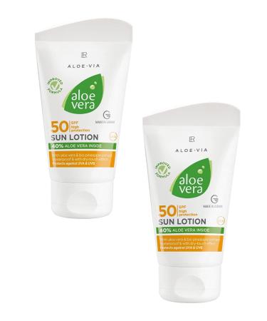 1a LR 3753 Aloe Vera Sun Care Set - SPF 50 Sun Cream (2x75ml) - Optimal Skin Protection for All Skin Types - International Shipping - Buy Online on GoSupps.com