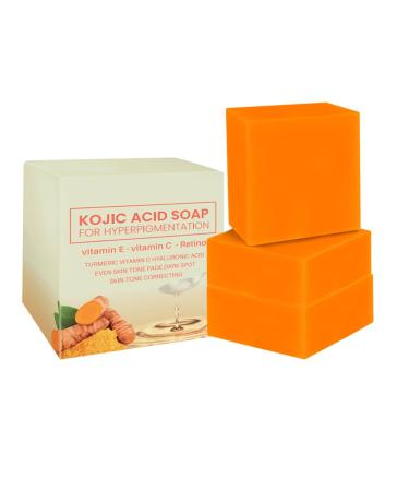3pcs Organic Turmericsoap For Darkspots Turmericsoap For Skin Brightening And Clearing Formula Natural Turmericsoap Bar mzq252 (Orange One Size) 1 count (Pack of 1) Orange