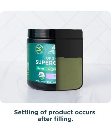 Ancient Nutrition SuperGreens Powder with Probiotics Organic Berry Flavor Greens Made from Real Fruits Vegetables and Herbs Digestive and Energy Support 12 Servings 3.2oz Berry 3.2 Ounce - Buy Online on GoSupps.com