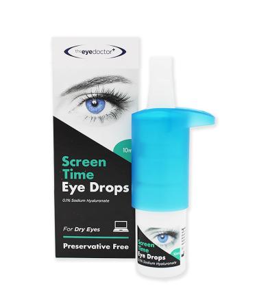 The Eye Doctor Screen Time Eye Drops - Dry Eye Relief - 0.1% Sodium Hyaluronate - Preservative Free Daily Refresh for Tired Sore Eyes - Suitable for Contact Lens Wearers - Easy to Use 10ml Refresh 10 ml (Pack of 1)