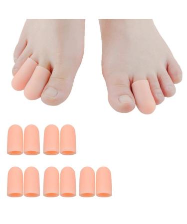 Gel toe caps breathable toe protection new material silicone toe protection for blisters chicken eyes ingrown toenails pain relief through friction and more (10 pieces)
