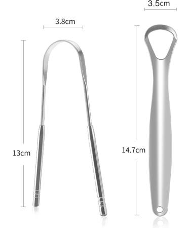SHUBEIUMI Stainless Steel Tongue Scraper Set - 2Pcs | Metal Tongue Cleaner for Adults | U Shape, Reusable Cleaning Kit for Fresh Breath - Buy Online on GoSupps.com
