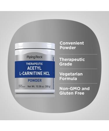 Buy Piping Rock Acetyl L-Carnitine 100mg Powder - Non-GMO Gluten Free Supplement for Enhanced Energy & Focus - International Shipping Available - Buy Online on GoSupps.com