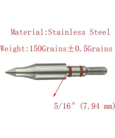 Stainless Steel Archery Field Points 150/200 Grains - 12 PCS Easy Pull Target Bullet Points - Buy Online on GoSupps.com