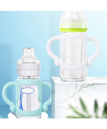 Toddmomy Infant Feeding Bottle Holder - 2pcs Silicone Handle for Standard Baby Bottles (White) - Buy Online on GoSupps.com