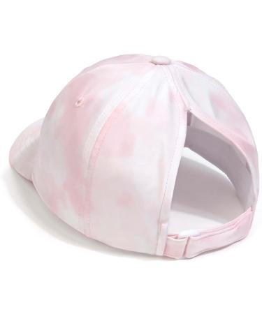 Muryobao Womens Ponytail Baseball Cap Adjustable High Messy Bun Ponycap Lightweight Quick Drying Hat Pink Tie Dye One Size - Buy Online on GoSupps.com
