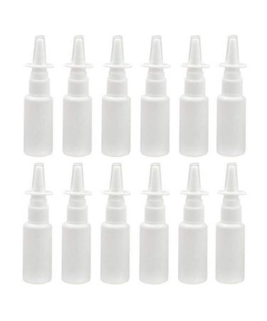 VASANA 12PCS Spray Bottle Refillable Plastic Mist Nose Nasal Pump Spray Containers for Essential Oils Saline Water Wash Applications Irrigation 15ml/0.5oz