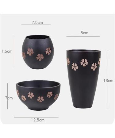 Pzhoais Japanese Bowl Wood Salad Bowl Household Wood Bowl Lacquers Bowl Wooden Water Cup Big Belly Bowl - Buy Online on GoSupps.com