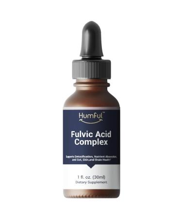 Humful Fulvic Acid Complex Drops Supplement 1 Fl Oz 30ml Bottle | Hydration | Trace Minerals | Antioxidant | Gut Health | Cognitive Wellness | Immune Function | Nutrient Absorption | 2+ Month Supply
