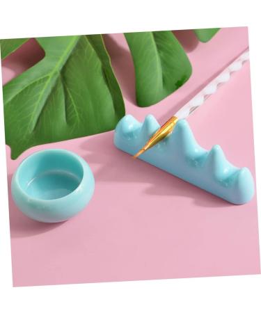 1 Set Nail Art Brush Cup Paint Brush Rest Brush Holder Pen Wash Cup Nail Brush Rest Nail Soak off Bask Candlesticks Holders Nail Art Supplies Plastic Nail Removal Wash Stand - Buy Online on GoSupps.com