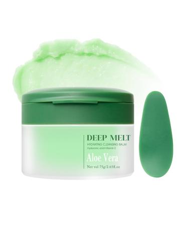 Makeup Remover Cleansing Balm 2.6 Fl oz Aloe Vera Melting Face Cleansing Balm for Women Makeup Cleansing Balm for Waterproof Eye Face Lip Makeup Deep Cleaning Moisturizing