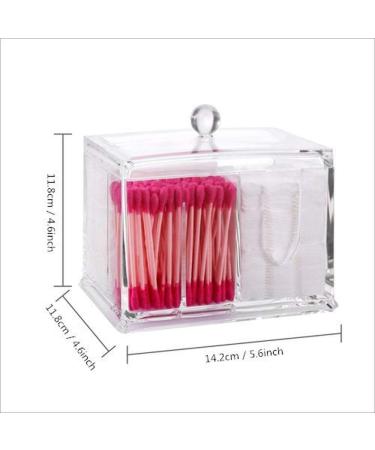 Transparent Makeup Cotton Pad Holder - Dustproof Cosmetic Dispenser for Cotton Swabs & Buds | 4 Sections - Buy Online on GoSupps.com