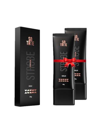 So True Strobe Cream Gold For Face Radiance Multipurpose Strobe Cream Dewy Glazed Instant Glow Highlighter For Face Boosts Hydration For All Skin Types 30g 1.05oz (Pack of 2)