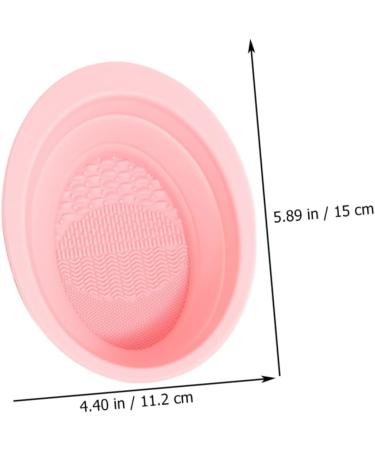 FRCOLOR Makeup Brush Scrub Pad Beauty Cleaning Tool Foldable Cleaner Bow Makeup Accessories Silicone Cleaning Mat Cosmetic Brush Washing Foldable Brush Make up Cleaning Bowl Silica Gel 15x1.2x4.2cm Pink - Buy Online on GoSupps.com