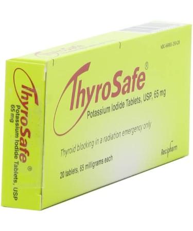 Thyrosafe Potassium Iodide Tablets 65 mg - 20 Count | ThyroSafe - Buy Online on GoSupps.com