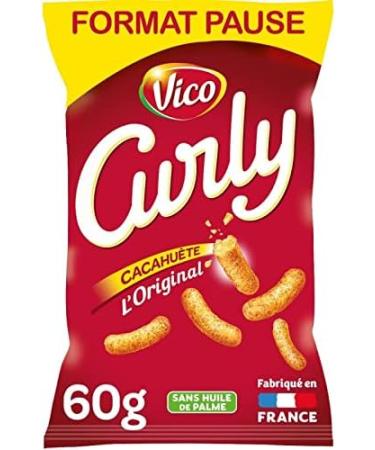  G n rique VICO CURLY - Peanut Curly 60G: The crunchy snack with peanut flavor perfect for appetizers! - Pack of 4 - Sold in Packs - Buy Online on GoSupps.com