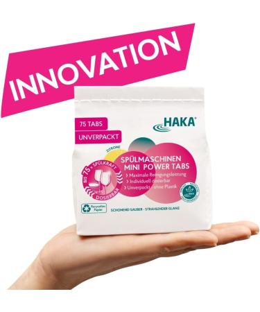HAKA Mini Power Tabs for Dishwasher - 75 Eco-Friendly Cleaning Tablets - Maximum Power & Effectiveness - Buy Online on GoSupps.com