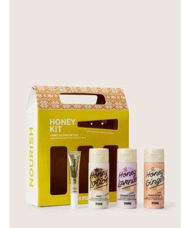 Victoria's Secret PINK Honey Body Care Gift Set - Mini Lotions & Lip Mask | Honey Honey Lavender Honey Ginger - International Shipping - Buy Online on GoSupps.com