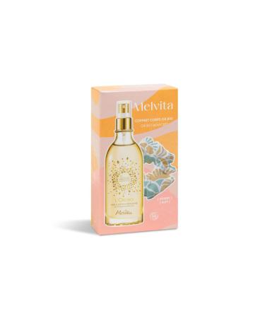Melvita, L'Or Bio Body Set, Multi-Purpose Dry Oil + Scrunchie, Hydrates and Sublimates the Skin, Certified Organic, Vegan, 100% Natural, Ideal Gift for Her, 100 ml