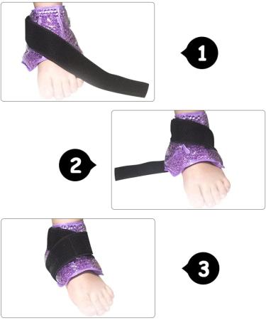 Conbella Ankle Ice Therapy Wrap with Adjustable Brace - Hot Cold Gel Pack for Sprained Ankles, Plantar Fasciitis, Achilles Tendonitis - Purple - Buy Online on GoSupps.com
